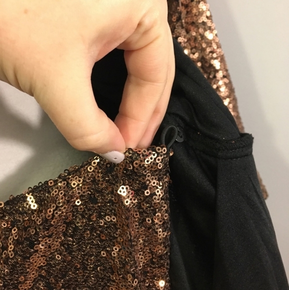 NWT Aqua Copper Sequin Wrap Dress w Waist Tie - Picture 5 of 5